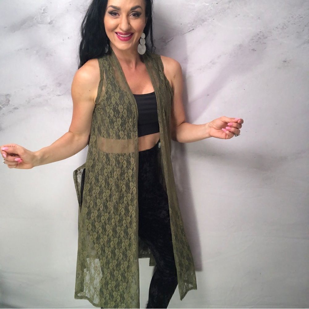 Lularoe lace vest coverup